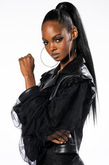 MOTO JACKET WITH POWER MESH SLEEVE