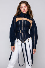 IT'S THE DETAILS FOR ME DENIM CORSET AND CROPPED JACKET