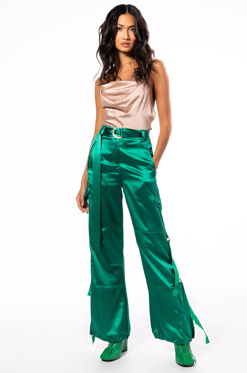 JADE WIDE LEG SATIN TROUSER