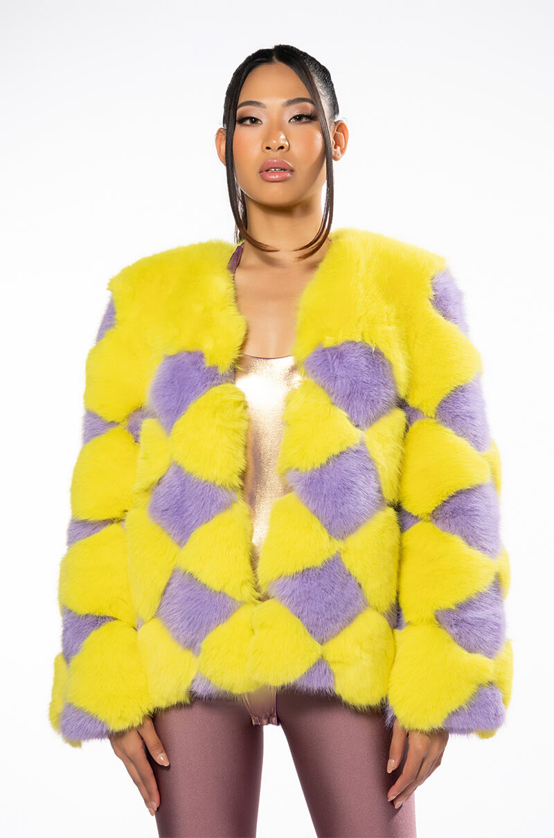 JAYLEY BRAND FAUX FUR JESTER JACKET