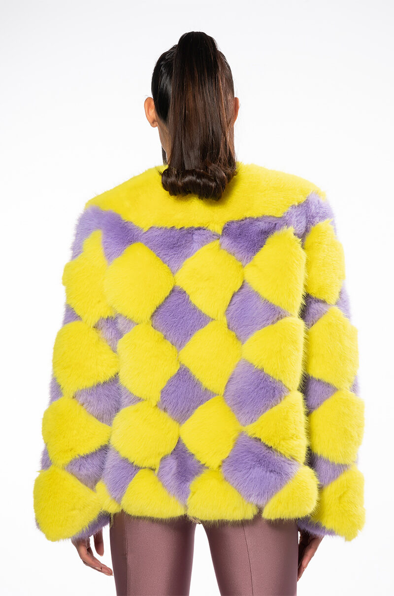 JAYLEY BRAND FAUX FUR JESTER JACKET