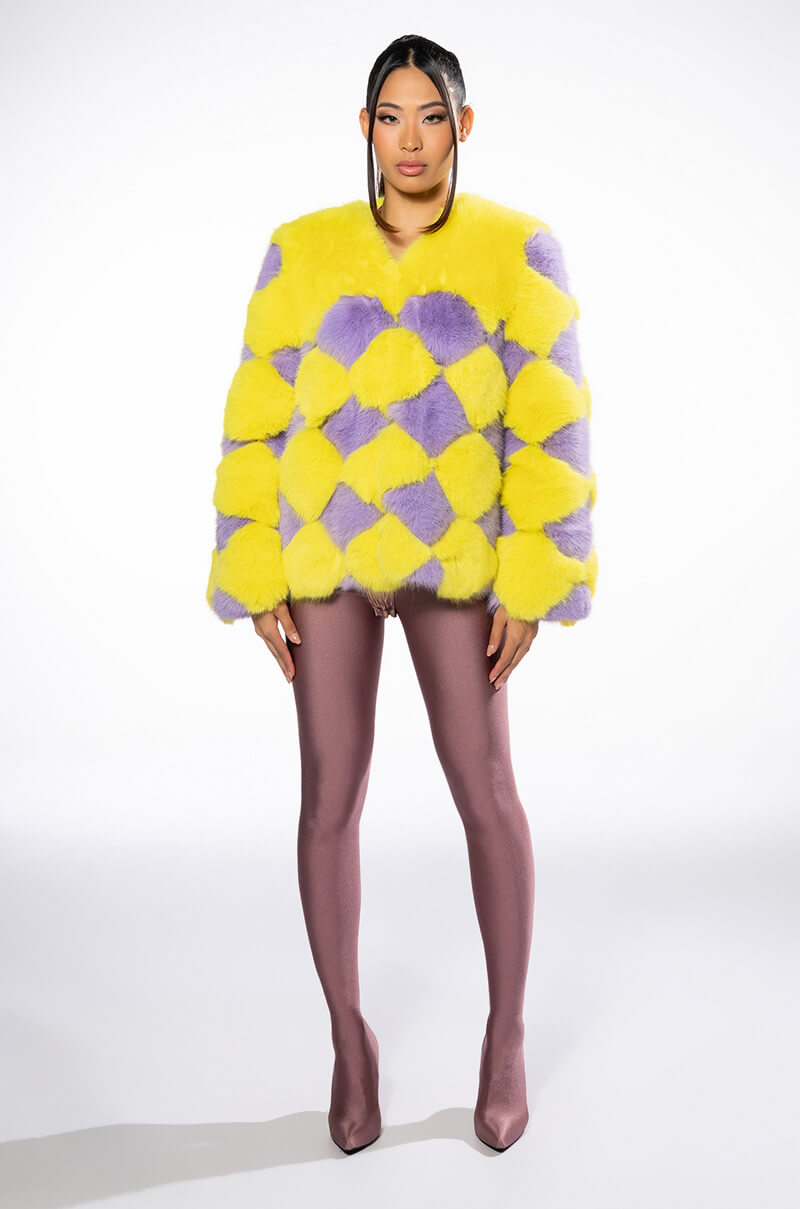 JAYLEY BRAND FAUX FUR JESTER JACKET