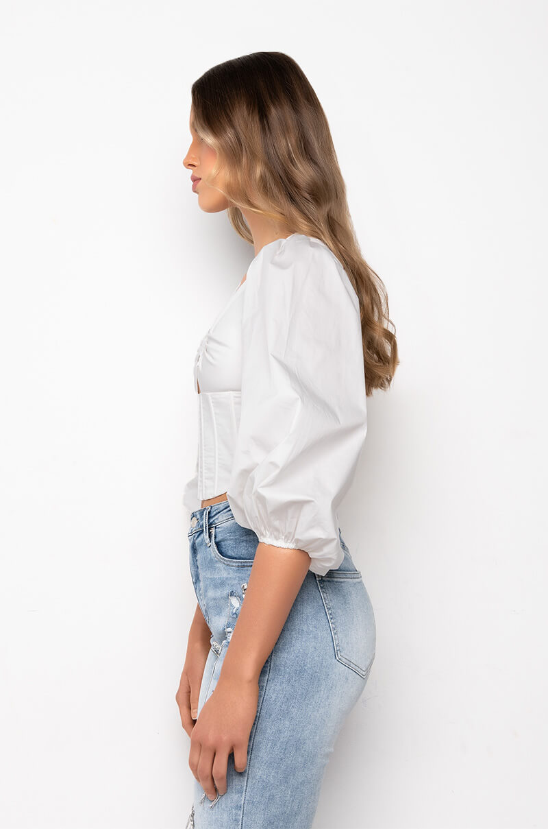 JE TAIME POPLIN CORSET BLOUSE