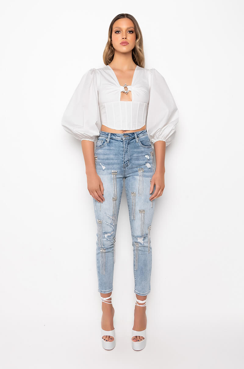 JE TAIME POPLIN CORSET BLOUSE