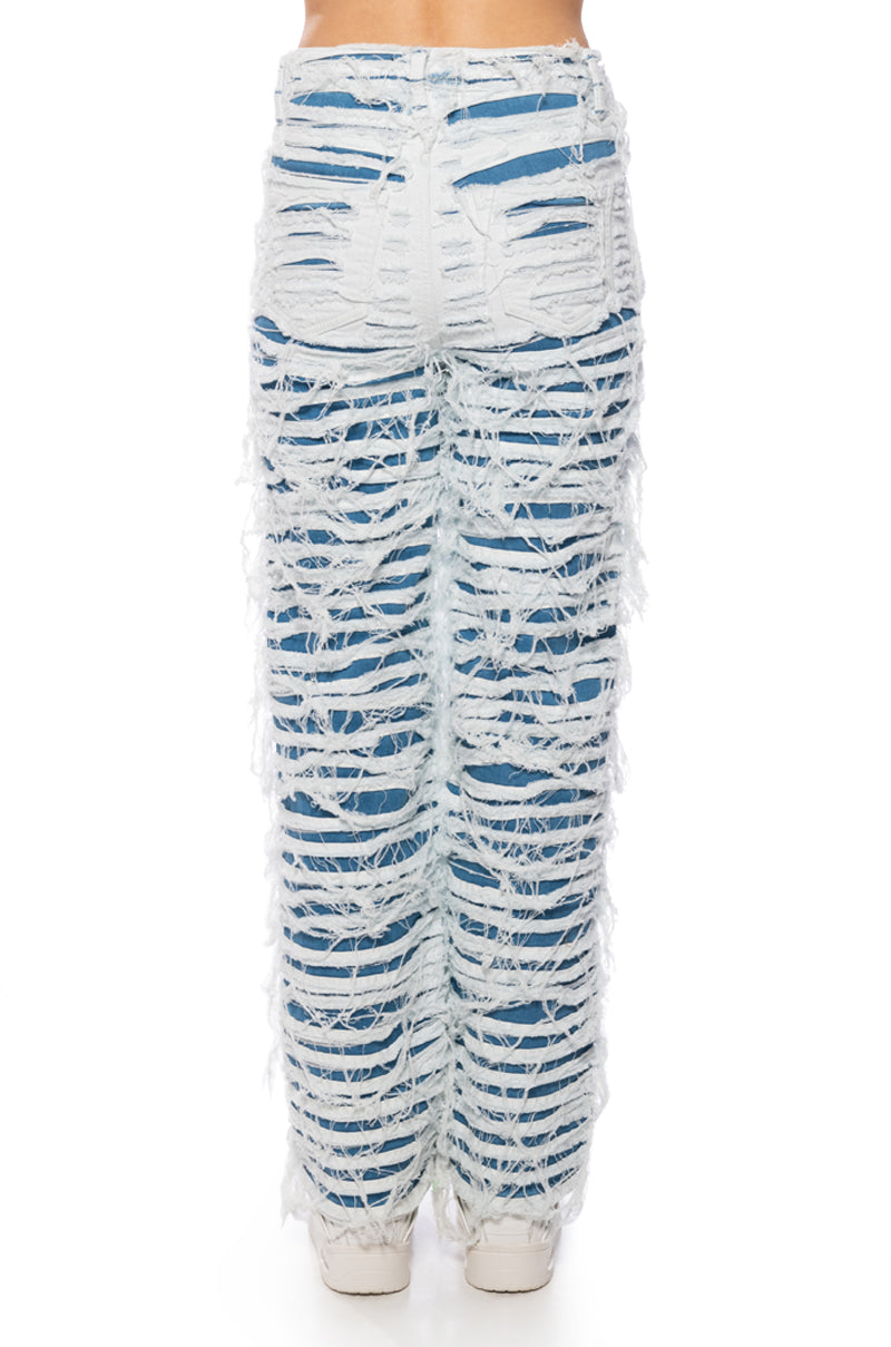 JENNA SHREDDED STRAIGHT LEG JEANS