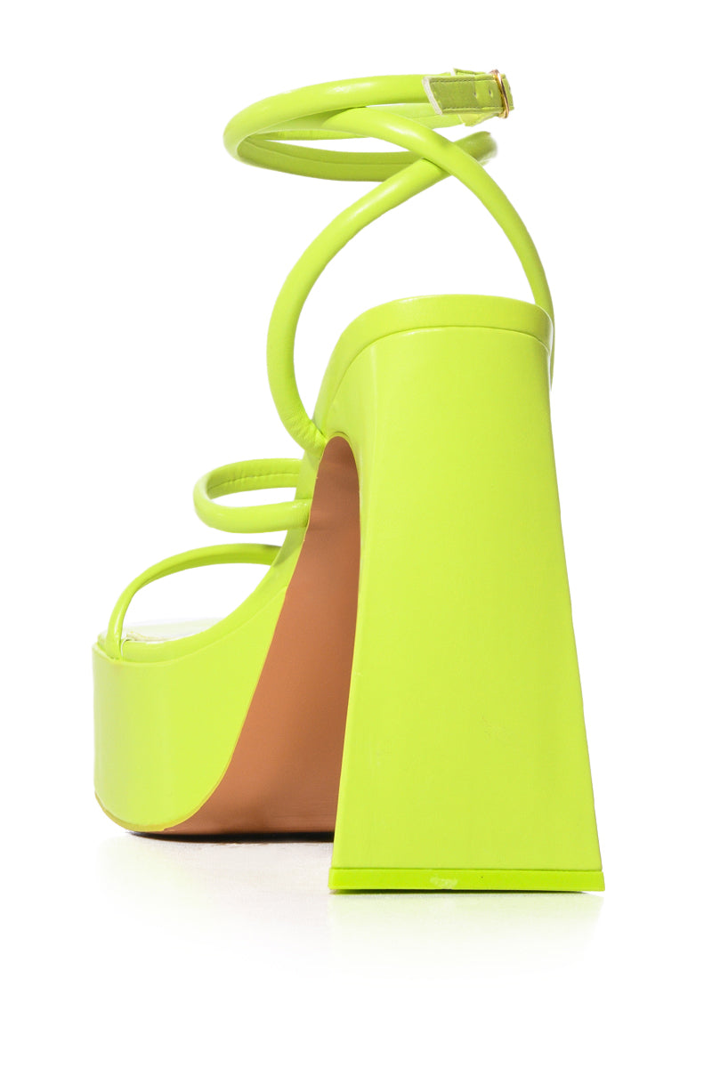 JOLENE CHUNKY PU SANDAL IN GREEN