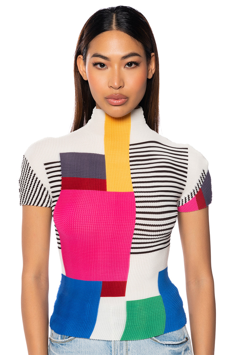 JULLIANNA TEXTURED CAP SLEEVE TOP