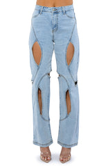 JUMP AROUND CUTOUT RELAXED FIT JEANS