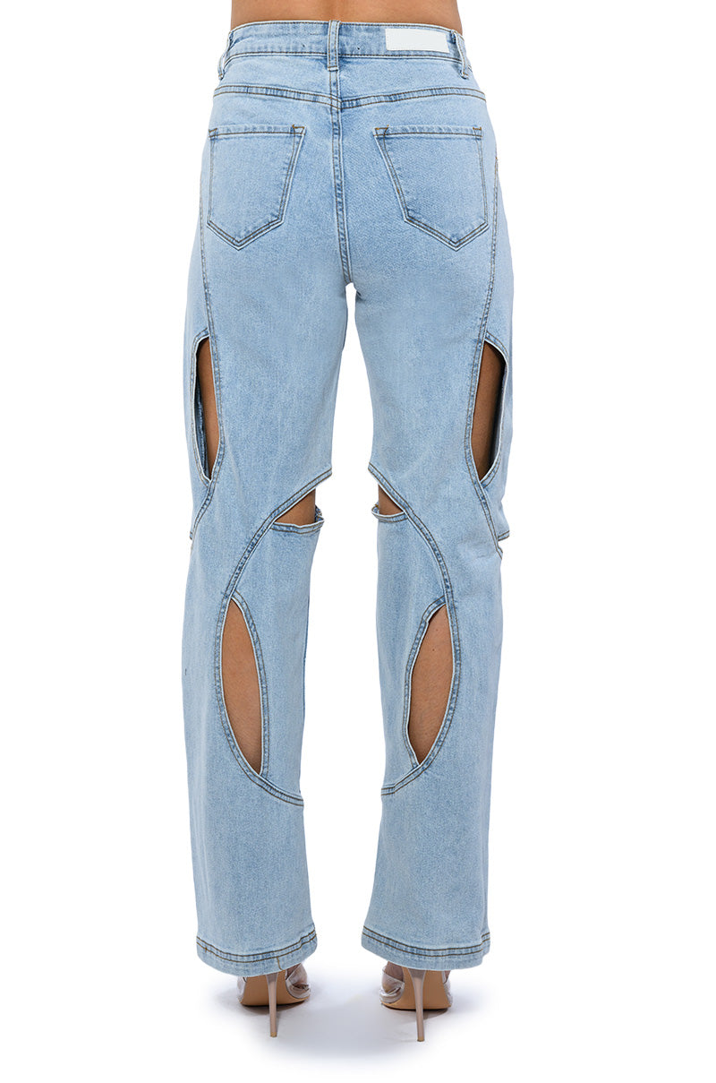 JUMP AROUND CUTOUT RELAXED FIT JEANS