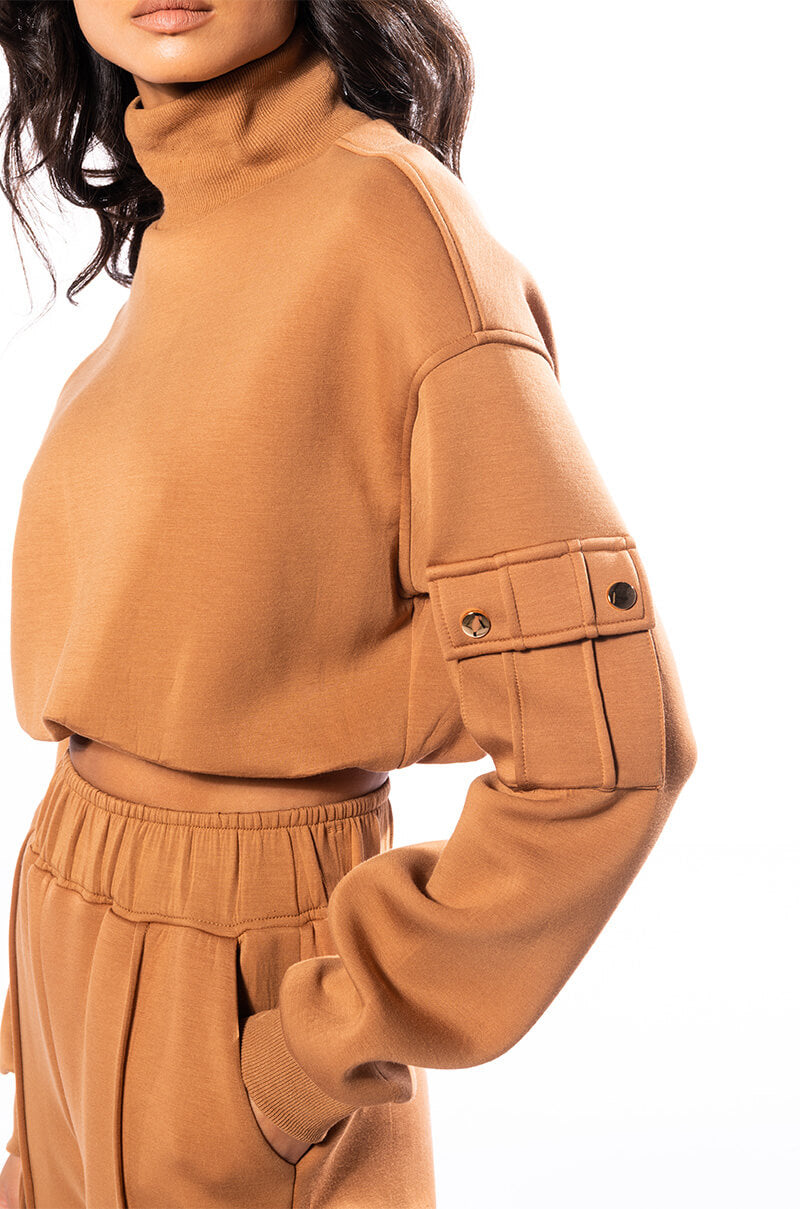 JUST A LOVER SCUBA MOCK NECK SWEATSHIRT