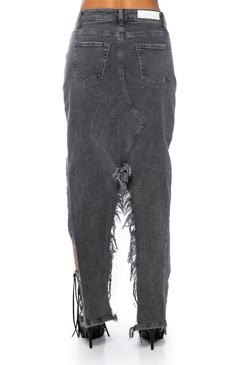 JUST WANNA DANCE HIGH LOW DENIM SKIRT