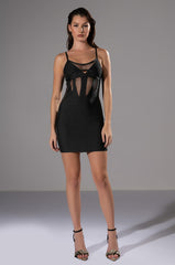 KAT MINI DRESS WITH MESH DETAIL