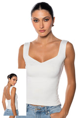 KAYA SWEETHEART CUT LOW BACK TANK TOP