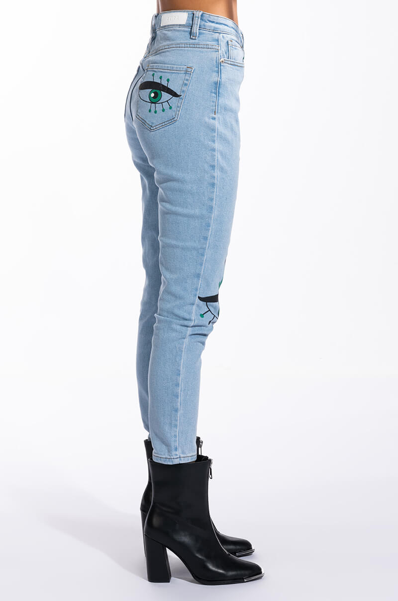 KEEP AN EYE ON ME PAINTED HIGH WAISTED SKINNY JEAN