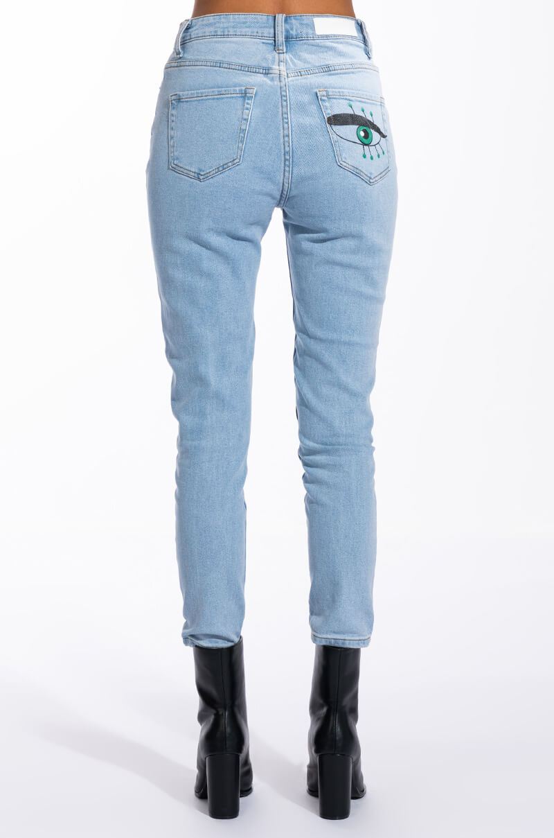 KEEP AN EYE ON ME PAINTED HIGH WAISTED SKINNY JEAN