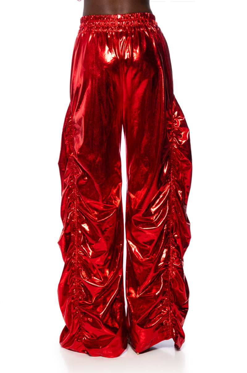 KEEP BREATHIN METALLIC PU TUBE TOP PANT SET