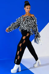 KEEP IT 100 CROPPED SWEATER