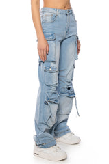 KEEP IT ON THE LOW RELAXED FIT CARGO JEANS