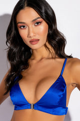 KEEP IT SIMPLE FRONT CLOSURE SATIN BRALETTE