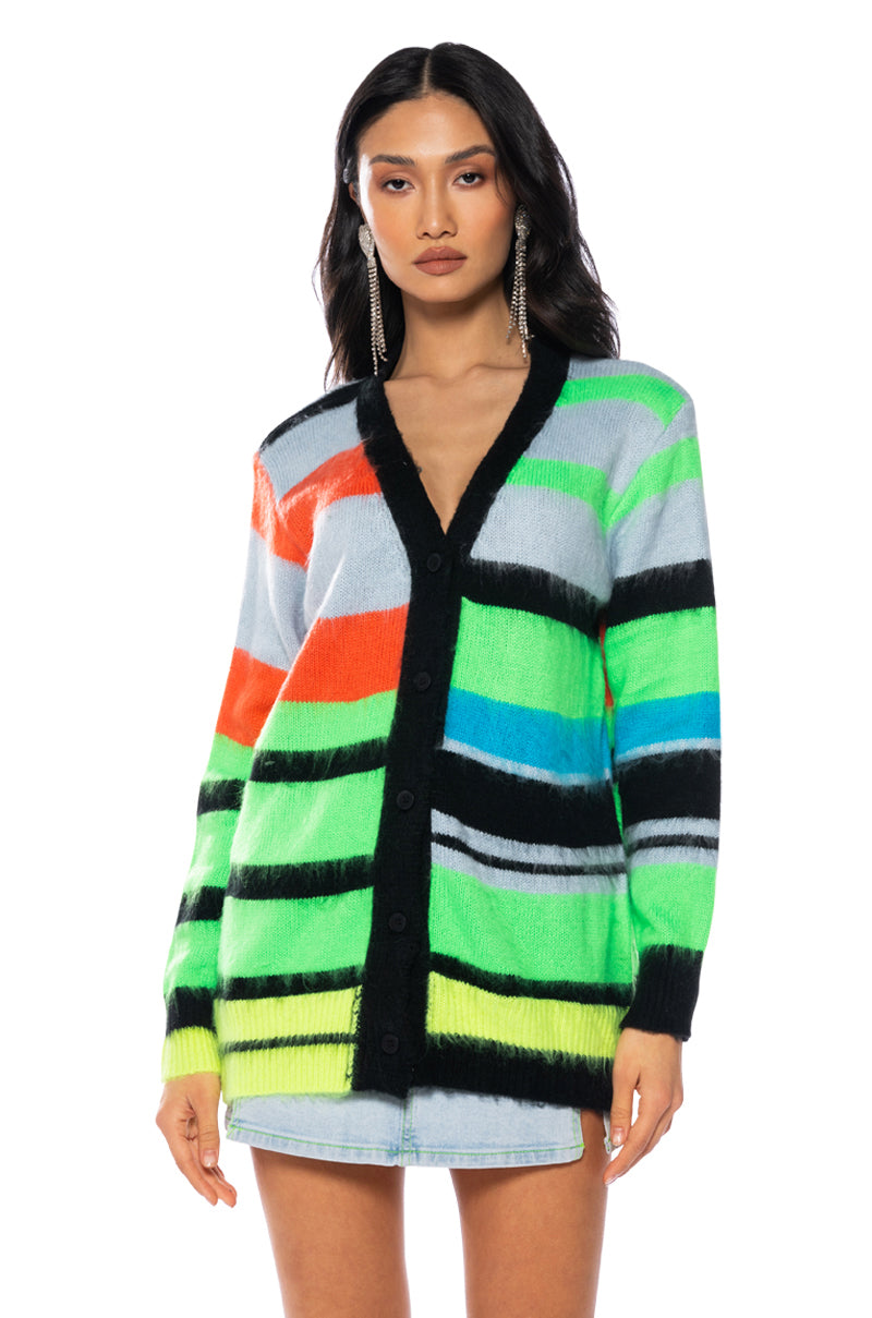 KEEP MY COOL FUZZY CARDIGAN