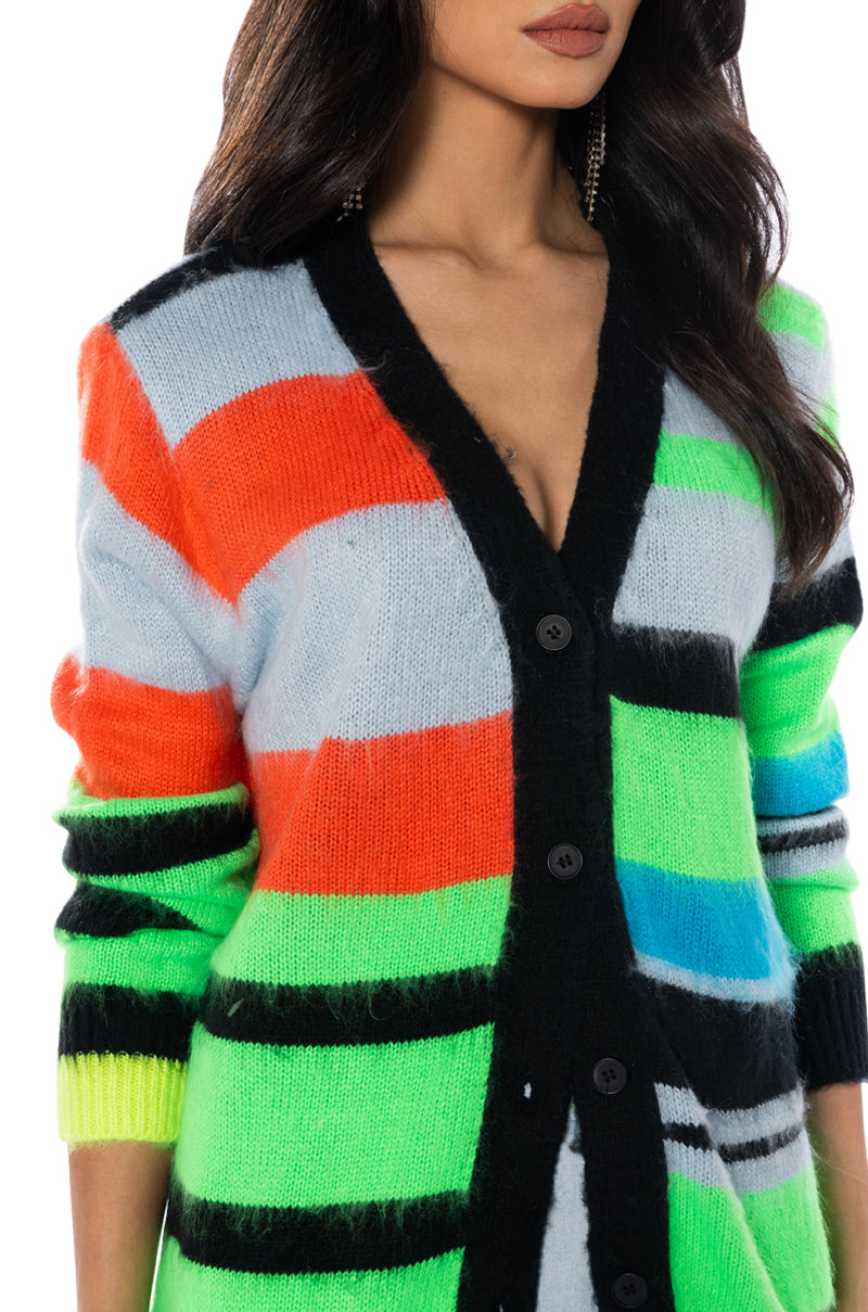KEEP MY COOL FUZZY CARDIGAN