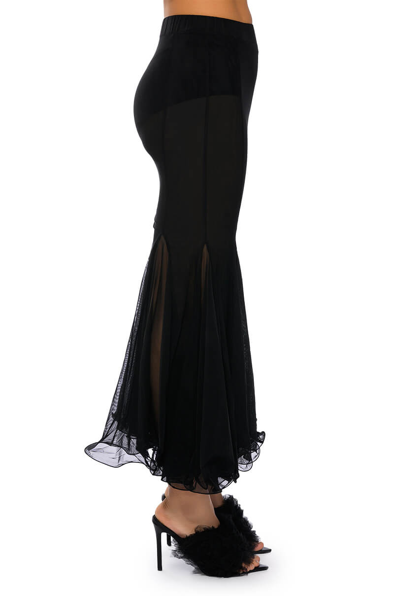 KEEP UP MERMAID FLARE MESH MIDI SKIRT