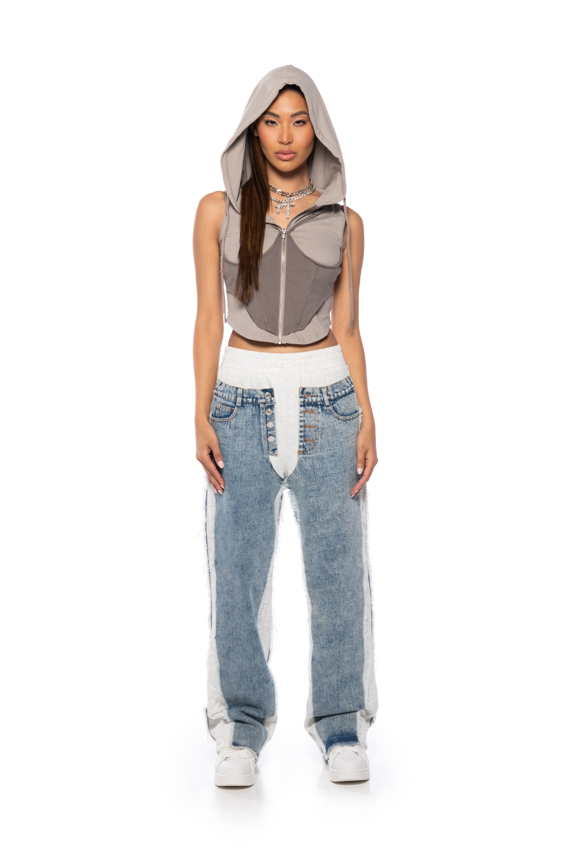 KIARA RELAXED JOGGER WITH DENIM DETAIL