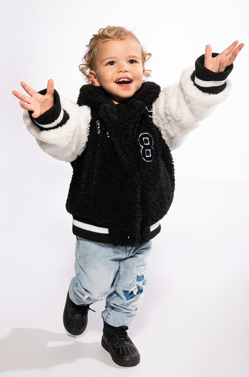 SOLO BEAR TEDDY VARSITY JACKET IN KIDS