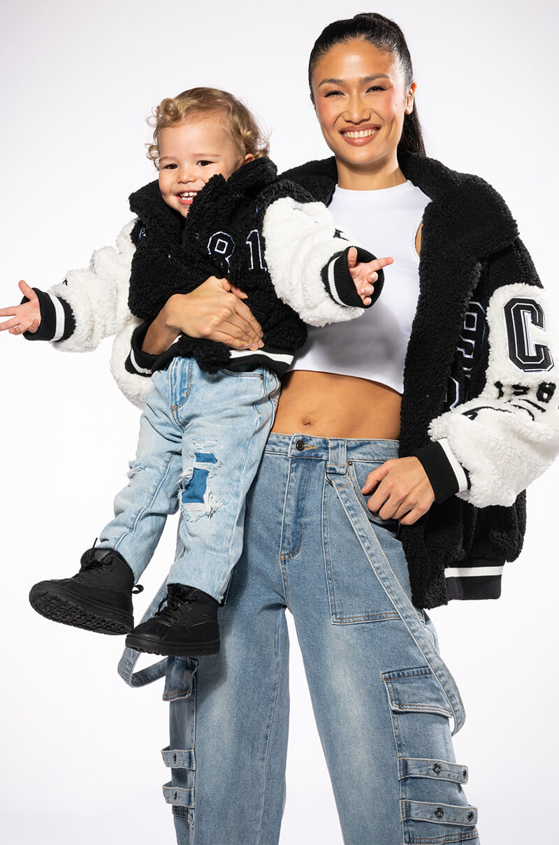 SOLO BEAR TEDDY VARSITY JACKET IN KIDS