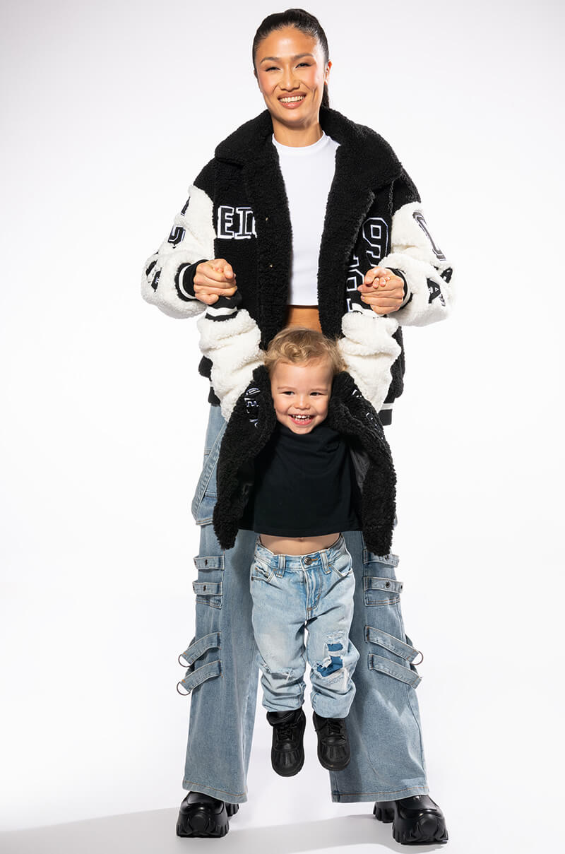 SOLO BEAR TEDDY VARSITY JACKET IN KIDS