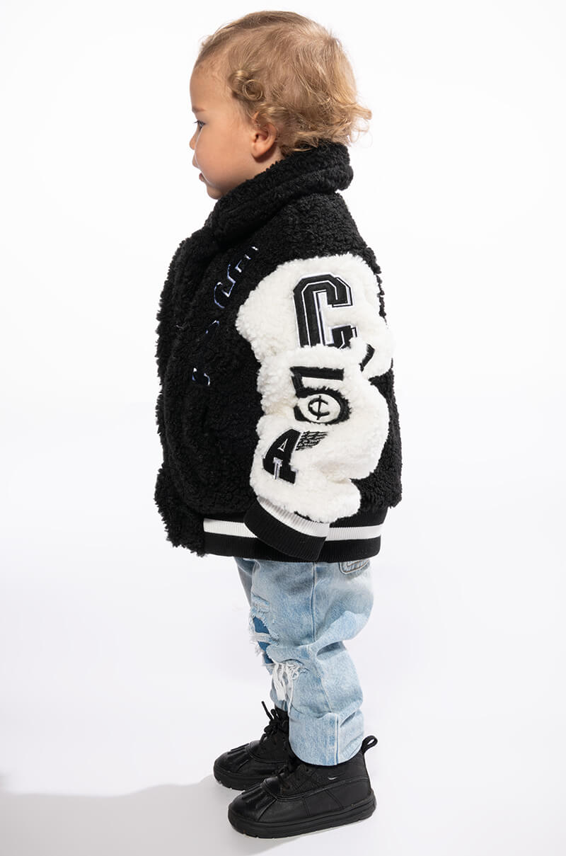 SOLO BEAR TEDDY VARSITY JACKET IN KIDS