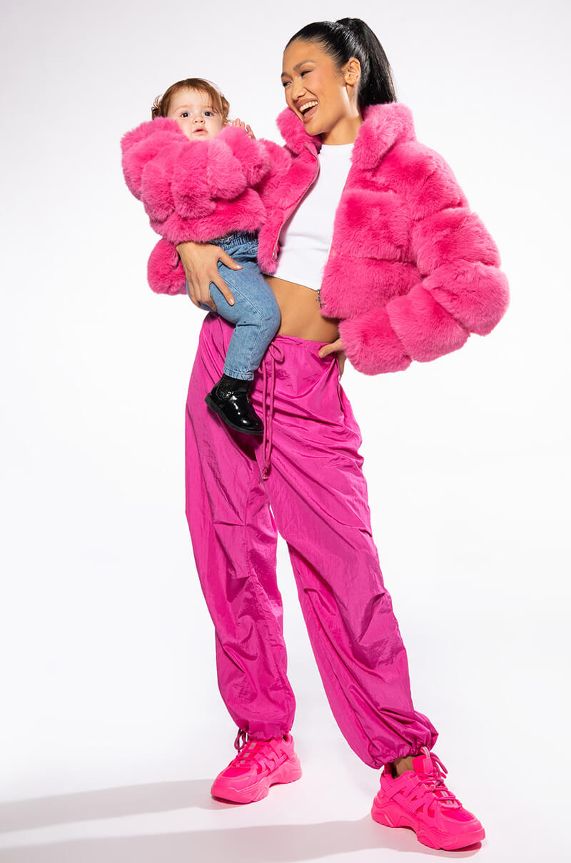 KIDS BARBZ FAUX FUR JACKET