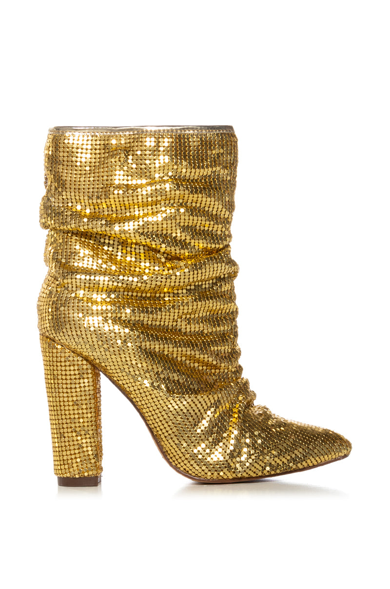 KING SEQUIN CHUNKY BOOT IN GOLD