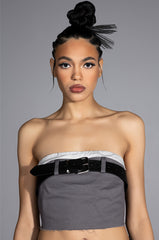 KISSES BELTED CROP TOP