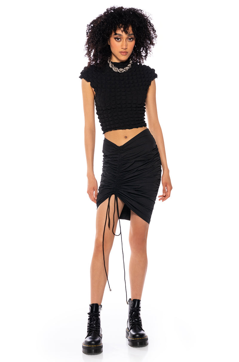 KYA CINCHED PARACHUTE MINI SKIRT