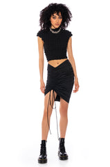 KYA CINCHED PARACHUTE MINI SKIRT