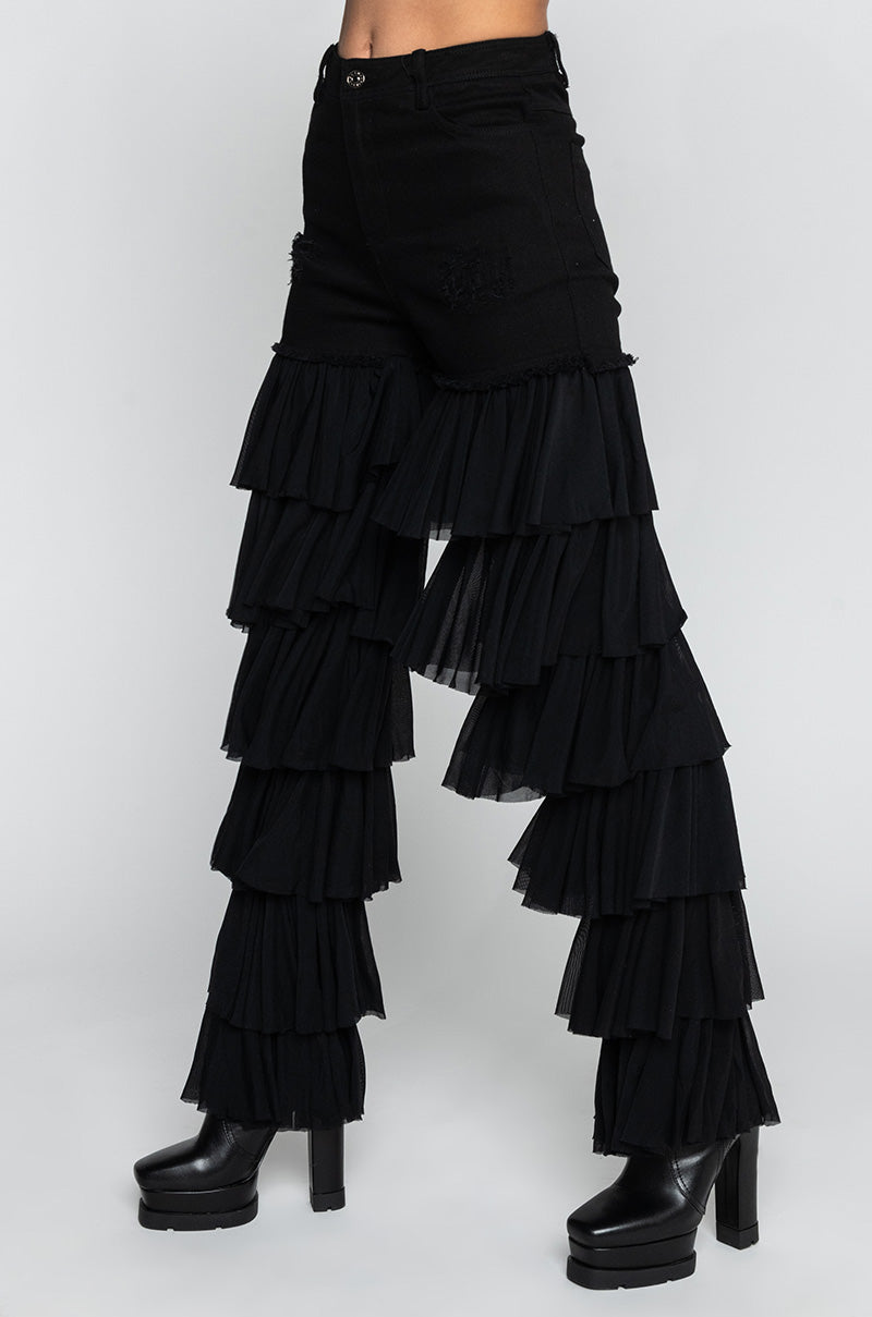 KYLIE HIGH RISE RUFFLES JEANS