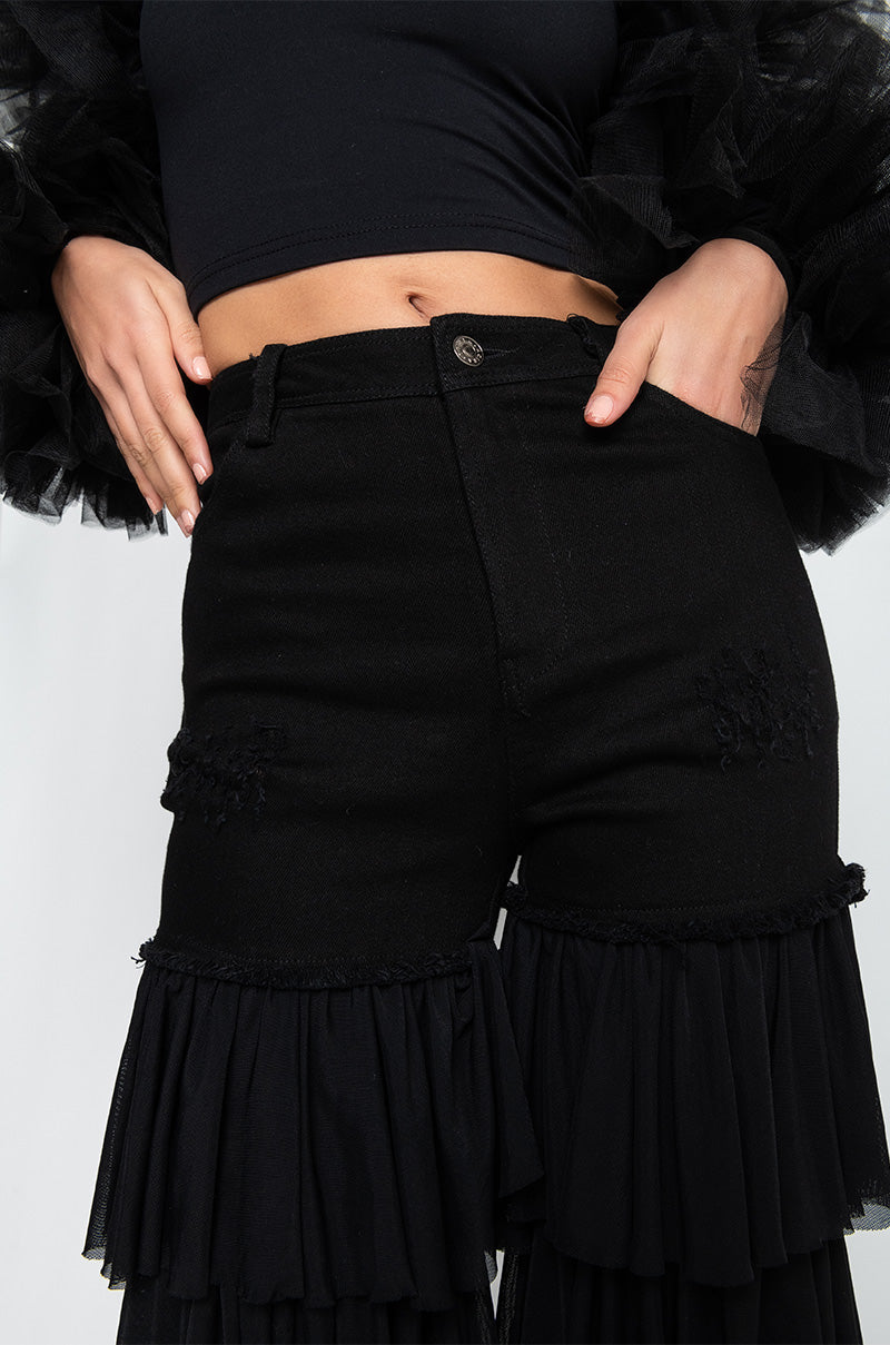 KYLIE HIGH RISE RUFFLES JEANS