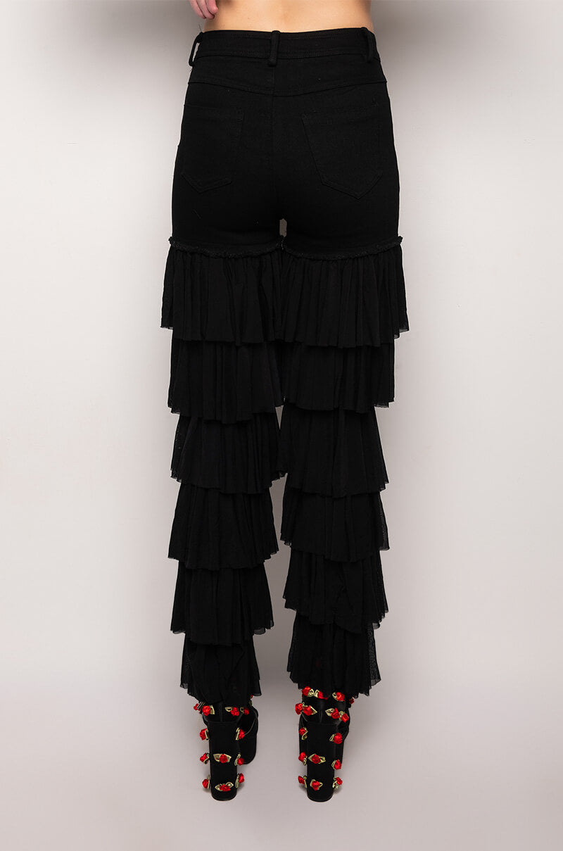 KYLIE HIGH RISE RUFFLES JEANS