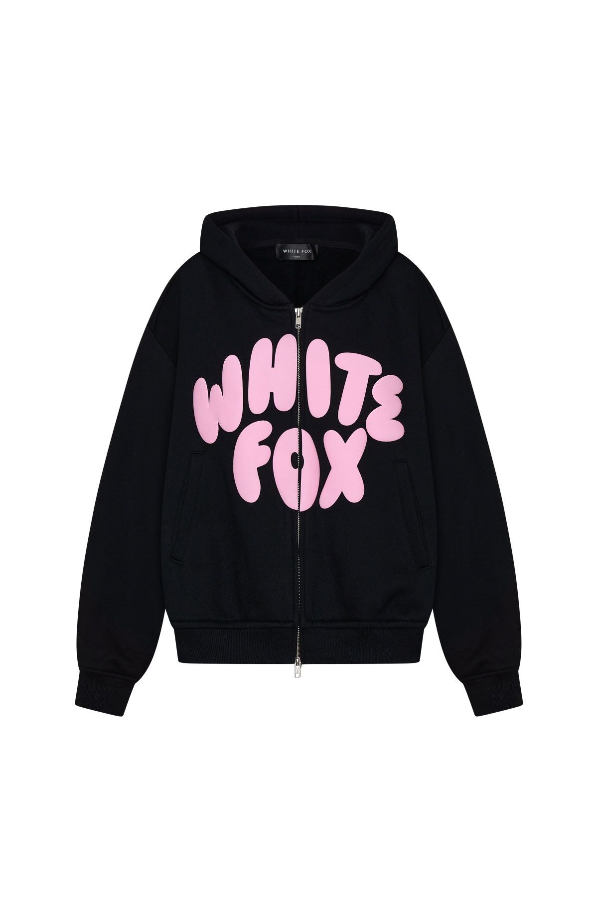 Club 14 Allie Boxy Zip Front Hoodie Black