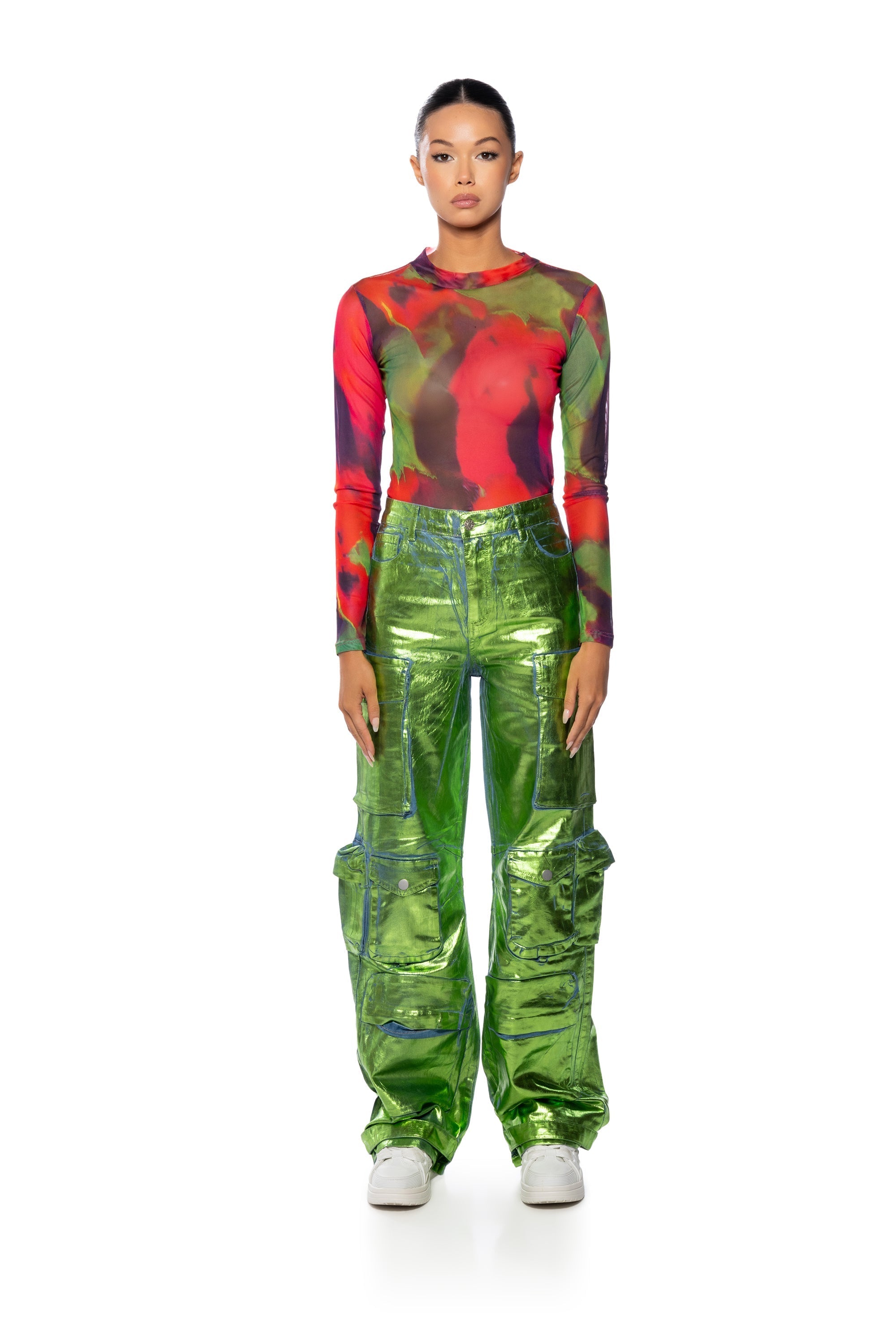 LA ISLA METALLIC CARGO JEANS