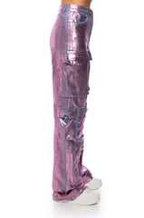 LA ISLA METALLIC CARGO JEANS