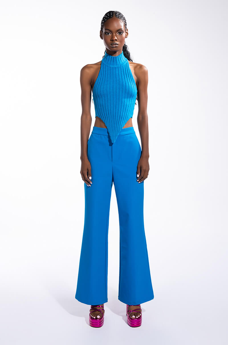 BILLIE SWEATER KNIT MOCK NECK HANGERCHIEF TOP
