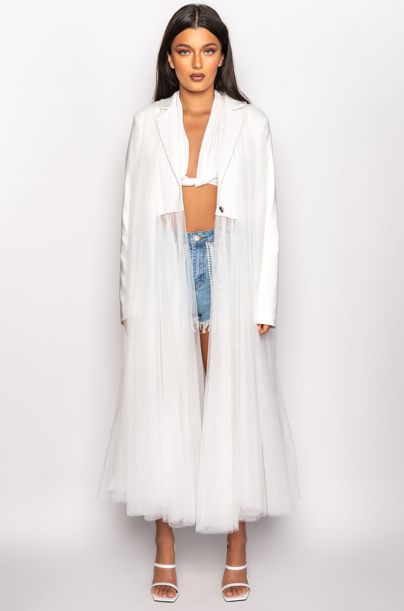 LAST BASH TULLE BLAZER TRENCH