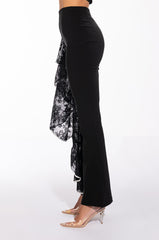 SELENA HIGH RISE LACE DETAIL FLARE TROUSER