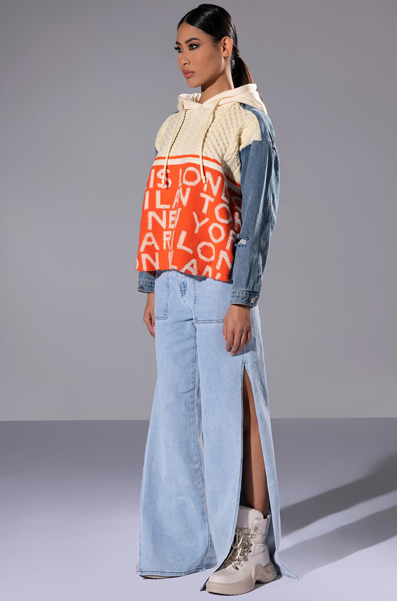 LASTING LOVER HIGH RISE SIDE SLIT JEANS