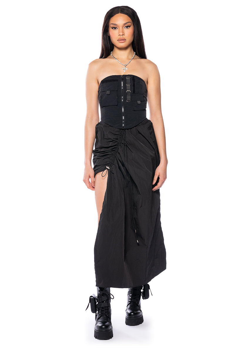 LAURA CINCHED ASYMMETRICAL SKIRT