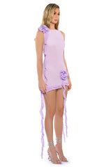 LAURA MESH FLOUNCED MINI DRESS