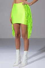 LAYLA SIDE FRINGE MINI SKIRT