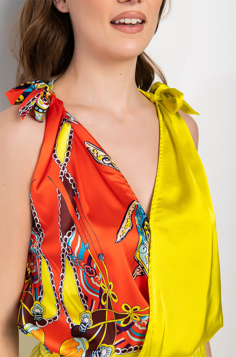 LELANI BOW DETAIL SLEEVELESS BLOUSE